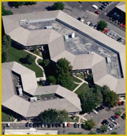 Aerial view of an Advent-developed office property